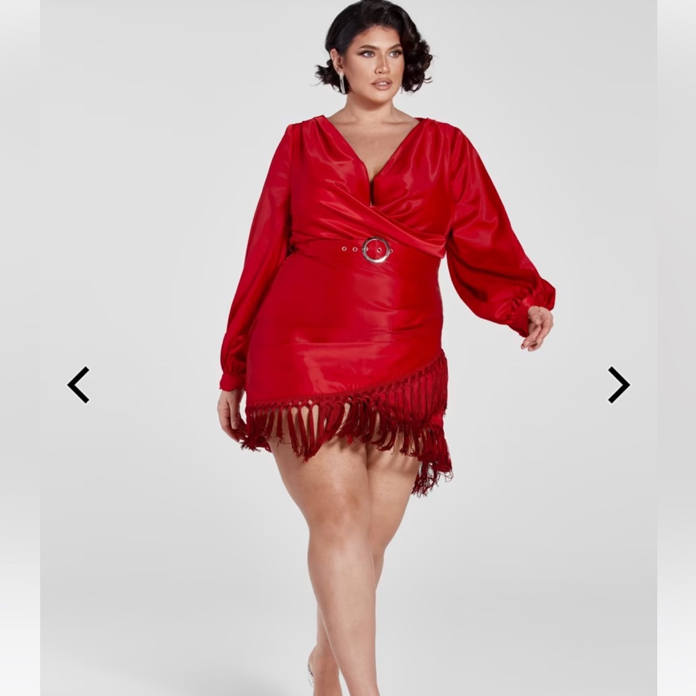 NEW W/ TAGS Red Fringe Dress